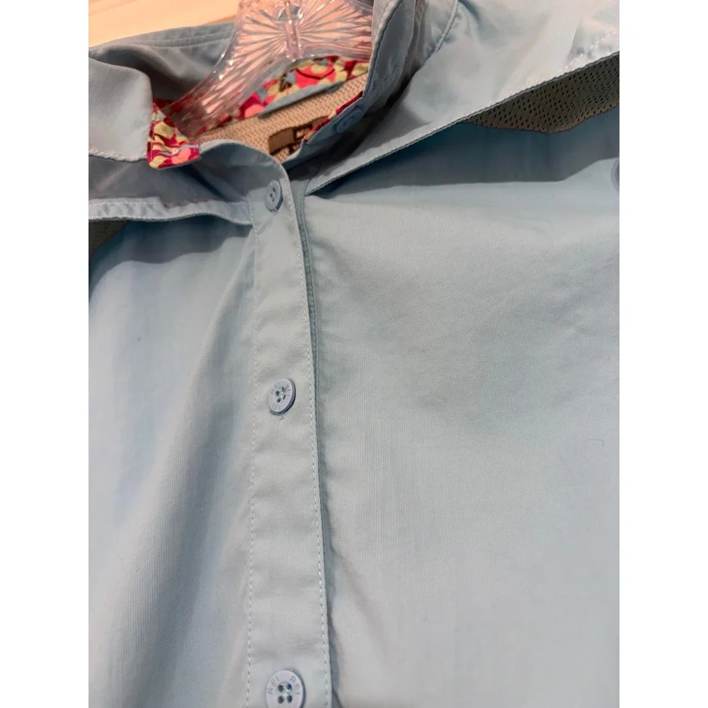 REI Co-op Kids Sahara Long Sleeve Hiking Shirt Blue UPF 50 Girl L 14-16